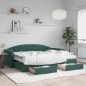 vidaXL Tagesbett Ausziehbar mit Schubladen Dunkelgrün 80x200 cm Samt vidaXL Tagesbett Ausziehbar mit Schubladen Dunkelgrün 80x200 cm Samt