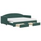 vidaXL Tagesbett Ausziehbar mit Schubladen Dunkelgrün 80x200 cm Samt vidaXL Tagesbett Ausziehbar mit Schubladen Dunkelgrün 80x200 cm Samt