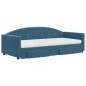vidaXL Tagesbett mit Rollbett und Schubladen Blau 90x200 cm Samt vidaXL Tagesbett mit Rollbett und Schubladen Blau 90x200 cm Samt