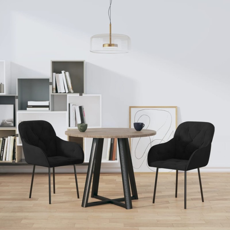 vidaXL Esszimmerstühle 2 Stk. Schwarz Samt vidaXL Esszimmerstühle 2 Stk. Schwarz Samt