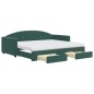 vidaXL Tagesbett Ausziehbar mit Schubladen Dunkelgrün 90x200 cm Samt vidaXL Tagesbett Ausziehbar mit Schubladen Dunkelgrün 90x200 cm Samt