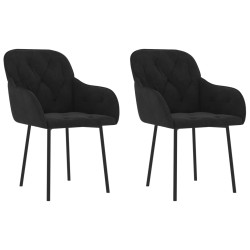 vidaXL Esszimmerstühle 2 Stk. Schwarz Samt