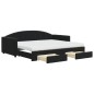 vidaXL Tagesbett Ausziehbar mit Schubladen Schwarz 90x200 cm Samt vidaXL Tagesbett Ausziehbar mit Schubladen Schwarz 90x200 cm Samt