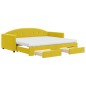 vidaXL Tagesbett Ausziehbar mit Schubladen Gelb 90x200 cm Samt vidaXL Tagesbett Ausziehbar mit Schubladen Gelb 90x200 cm Samt