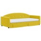 vidaXL Tagesbett Ausziehbar mit Schubladen Gelb 90x200 cm Samt vidaXL Tagesbett Ausziehbar mit Schubladen Gelb 90x200 cm Samt