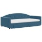 vidaXL Tagesbett Ausziehbar mit Schubladen Blau 100x200 cm Samt vidaXL Tagesbett Ausziehbar mit Schubladen Blau 100x200 cm Samt