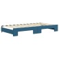 vidaXL Tagesbett Ausziehbar mit Schubladen Blau 100x200 cm Samt vidaXL Tagesbett Ausziehbar mit Schubladen Blau 100x200 cm Samt