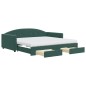 vidaXL Tagesbett Ausziehbar mit Schubladen Dunkelgrün 100x200 cm Samt vidaXL Tagesbett Ausziehbar mit Schubladen Dunkelgrün 100x200 cm Samt