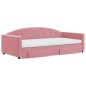 vidaXL Tagesbett Ausziehbar mit Schubladen Rosa 100x200 cm Samt vidaXL Tagesbett Ausziehbar mit Schubladen Rosa 100x200 cm Samt