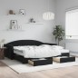 vidaXL Tagesbett Ausziehbar mit Schubladen Schwarz 100x200 cm Samt vidaXL Tagesbett Ausziehbar mit Schubladen Schwarz 100x200 cm Samt