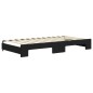 vidaXL Tagesbett Ausziehbar mit Schubladen Schwarz 100x200 cm Samt vidaXL Tagesbett Ausziehbar mit Schubladen Schwarz 100x200 cm Samt