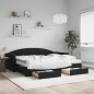 vidaXL Tagesbett Ausziehbar mit Schubladen Schwarz 90x190 cm Samt vidaXL Tagesbett Ausziehbar mit Schubladen Schwarz 90x190 cm Samt