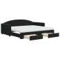 vidaXL Tagesbett Ausziehbar mit Schubladen Schwarz 90x190 cm Samt vidaXL Tagesbett Ausziehbar mit Schubladen Schwarz 90x190 cm Samt