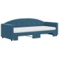 vidaXL Tagesbett Ausziehbar mit Matratzen Blau 80x200 cm Samt vidaXL Tagesbett Ausziehbar mit Matratzen Blau 80x200 cm Samt