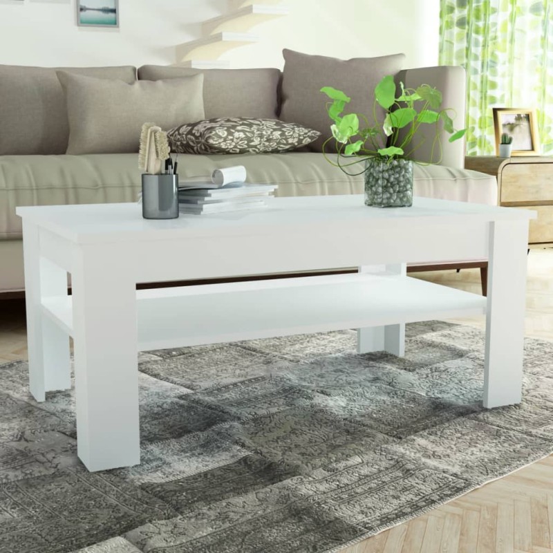 vidaXL Couchtisch Holzwerkstoff 110x65x48 cm Weiß vidaXL Couchtisch Holzwerkstoff 110x65x48 cm Weiß