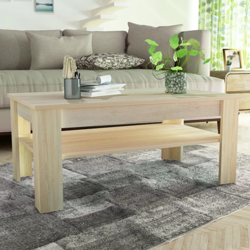 vidaXL Couchtisch Holzwerkstoff 110x65x48 cm Eiche vidaXL Couchtisch Holzwerkstoff 110x65x48 cm Eiche