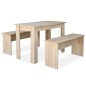 vidaXL 3-tlg. Essgruppe Tisch und Bänke Holzwerkstoff Eiche vidaXL 3-tlg. Essgruppe Tisch und Bänke Holzwerkstoff Eiche