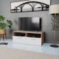vidaXL TV-Schrank Holzwerkstoff 95x35x36 cm Eiche und Weiß vidaXL TV-Schrank Holzwerkstoff 95x35x36 cm Eiche und Weiß