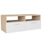 vidaXL TV-Schrank Holzwerkstoff 95x35x36 cm Eiche und Weiß vidaXL TV-Schrank Holzwerkstoff 95x35x36 cm Eiche und Weiß