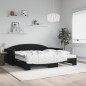 vidaXL Tagesbett Ausziehbar mit Matratzen Schwarz 100x200 cm Samt vidaXL Tagesbett Ausziehbar mit Matratzen Schwarz 100x200 cm Samt