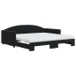 vidaXL Tagesbett Ausziehbar mit Matratzen Schwarz 100x200 cm Samt vidaXL Tagesbett Ausziehbar mit Matratzen Schwarz 100x200 cm Samt