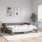 vidaXL Tagesbett Ausziehbar mit Matratzen Taupe 80x200 cm Stoff vidaXL Tagesbett Ausziehbar mit Matratzen Taupe 80x200 cm Stoff