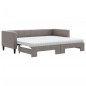 vidaXL Tagesbett Ausziehbar mit Matratzen Taupe 80x200 cm Stoff vidaXL Tagesbett Ausziehbar mit Matratzen Taupe 80x200 cm Stoff
