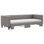 vidaXL Tagesbett Ausziehbar mit Matratzen Taupe 80x200 cm Stoff vidaXL Tagesbett Ausziehbar mit Matratzen Taupe 80x200 cm Stoff