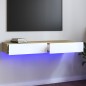 vidaXL TV-Schrank mit LED-Leuchten Weiß & Sonoma-Eiche 120x35x15,5 cm vidaXL TV-Schrank mit LED-Leuchten Weiß & Sonoma-Eiche 120x35x15,5 cm