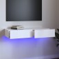 vidaXL TV-Schrank mit LED-Leuchten Hochglanz-Weiß 90x35x15,5 cm vidaXL TV-Schrank mit LED-Leuchten Hochglanz-Weiß 90x35x15,5 cm