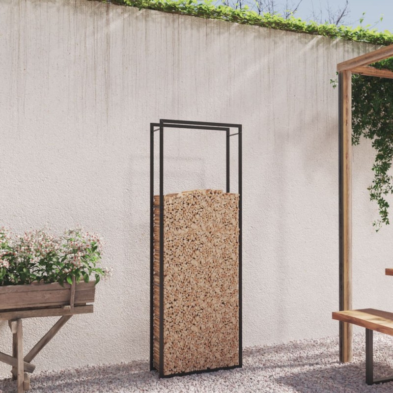 vidaXL Brennholzregal Mattschwarz 80x28x222 cm Stahl vidaXL Brennholzregal Mattschwarz 80x28x222 cm Stahl