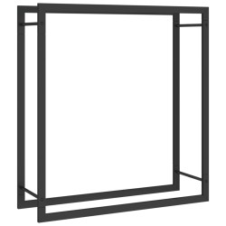 vidaXL Brennholzregal Mattschwarz 80x28x86 cm Stahl