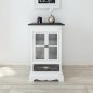 vidaXL Vitrine mit 2 Türen und 1 Schublade Weiß Holz vidaXL Vitrine mit 2 Türen und 1 Schublade Weiß Holz