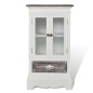 vidaXL Vitrine mit 2 Türen und 1 Schublade Weiß Holz vidaXL Vitrine mit 2 Türen und 1 Schublade Weiß Holz
