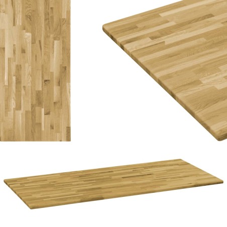 vidaXL Tischplatte Eichenholz Massiv Rechteckig 23 mm 100 x 60 cm