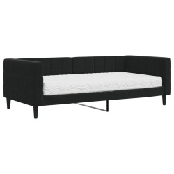 vidaXL Tagesbett mit Matratze Schwarz 90x190 cm Samt