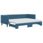 vidaXL Tagesbett Ausziehbar mit Matratzen Blau 80x200 cm Samt vidaXL Tagesbett Ausziehbar mit Matratzen Blau 80x200 cm Samt