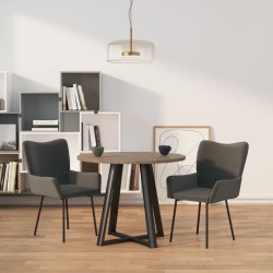 Esszimmerstühle 2 Stk. Dunkelgrau Samt