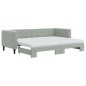 vidaXL Tagesbett Ausziehbar mit Matratzen Hellgrau 80x200 cm Samt vidaXL Tagesbett Ausziehbar mit Matratzen Hellgrau 80x200 cm Samt