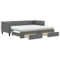 vidaXL Tagesbett Ausziehbar mit Schubladen Dunkelgrau 80x200 cm Stoff vidaXL Tagesbett Ausziehbar mit Schubladen Dunkelgrau 80x200 cm Stoff
