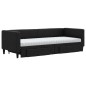 vidaXL Tagesbett Ausziehbar mit Schubladen Schwarz 80x200 cm Stoff vidaXL Tagesbett Ausziehbar mit Schubladen Schwarz 80x200 cm Stoff