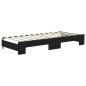vidaXL Tagesbett Ausziehbar mit Schubladen Schwarz 80x200 cm Stoff vidaXL Tagesbett Ausziehbar mit Schubladen Schwarz 80x200 cm Stoff