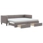 vidaXL Tagesbett Ausziehbar mit Schubladen Taupe 80x200 cm Stoff vidaXL Tagesbett Ausziehbar mit Schubladen Taupe 80x200 cm Stoff