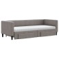 vidaXL Tagesbett Ausziehbar mit Schubladen Taupe 80x200 cm Stoff vidaXL Tagesbett Ausziehbar mit Schubladen Taupe 80x200 cm Stoff