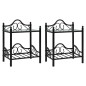 vidaXL Nachttische 2 Stk. Stahl und Hartglas 45 x 30,5 x 60 cm Schwarz vidaXL Nachttische 2 Stk. Stahl und Hartglas 45 x 30,5 x 60 cm Schwarz