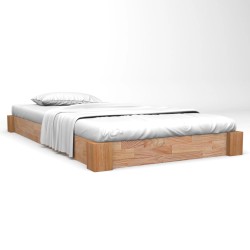 vidaXL Massivholzbett Eiche 90x200 cm