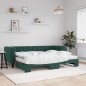 vidaXL Tagesbett Ausziehbar mit Matratzen Dunkelgrün 80x200 cm Samt vidaXL Tagesbett Ausziehbar mit Matratzen Dunkelgrün 80x200 cm Samt