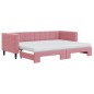 vidaXL Tagesbett Ausziehbar mit Matratzen Rosa 80x200 cm Samt vidaXL Tagesbett Ausziehbar mit Matratzen Rosa 80x200 cm Samt
