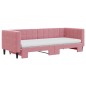 vidaXL Tagesbett Ausziehbar mit Matratzen Rosa 80x200 cm Samt vidaXL Tagesbett Ausziehbar mit Matratzen Rosa 80x200 cm Samt