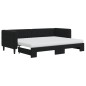 vidaXL Tagesbett Ausziehbar mit Matratzen Schwarz 80x200 cm Samt vidaXL Tagesbett Ausziehbar mit Matratzen Schwarz 80x200 cm Samt